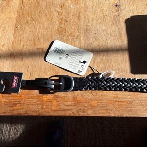 Levi's Black Woven Belt with Silver Buckle
